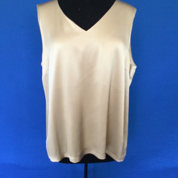 Jax Vintage Size 18 Gold Shell Tank Top Sleeveless Blouse Gold - Picture 1 of 13